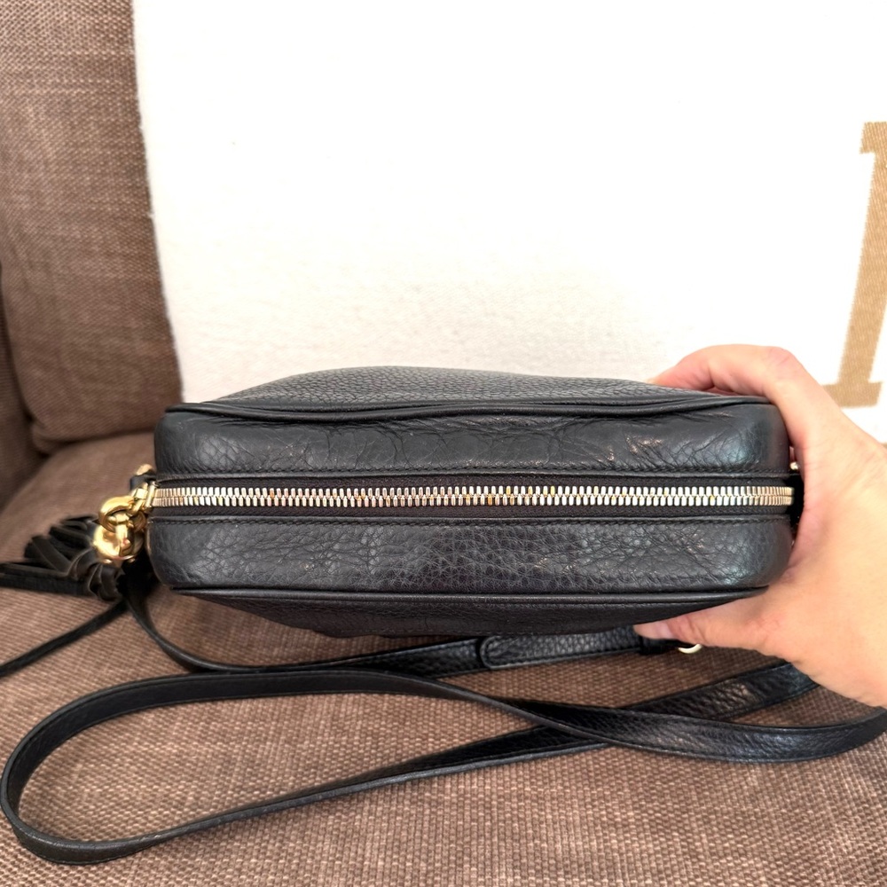 Gucci authentic disco soho crossbody bag black leather small size tassels - Picture 8 of 16